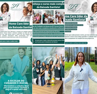 Publicações do Instagram da DF Cursos Home Care